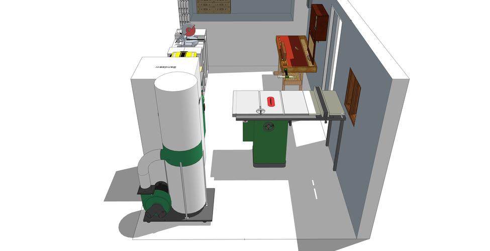 sketchup模型 木工房 设备齐全 木制品设计图 各类图纸资源 爆款